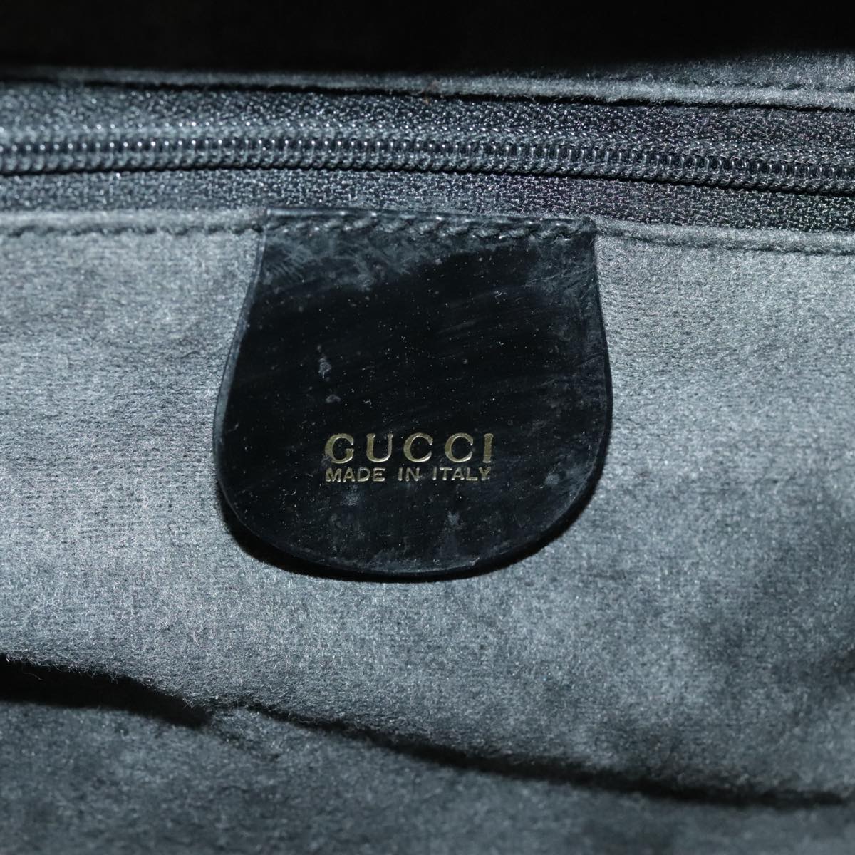 GUCCI Bamboo Hand Bag Patent leather 2way Black Gold 000 270 0323 fm4078