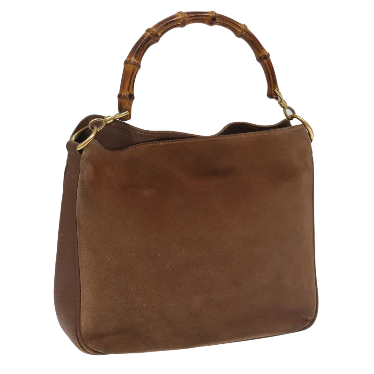 GUCCI Bamboo Hand Bag Leather Brown Gold 001 1705 1638 fm4084