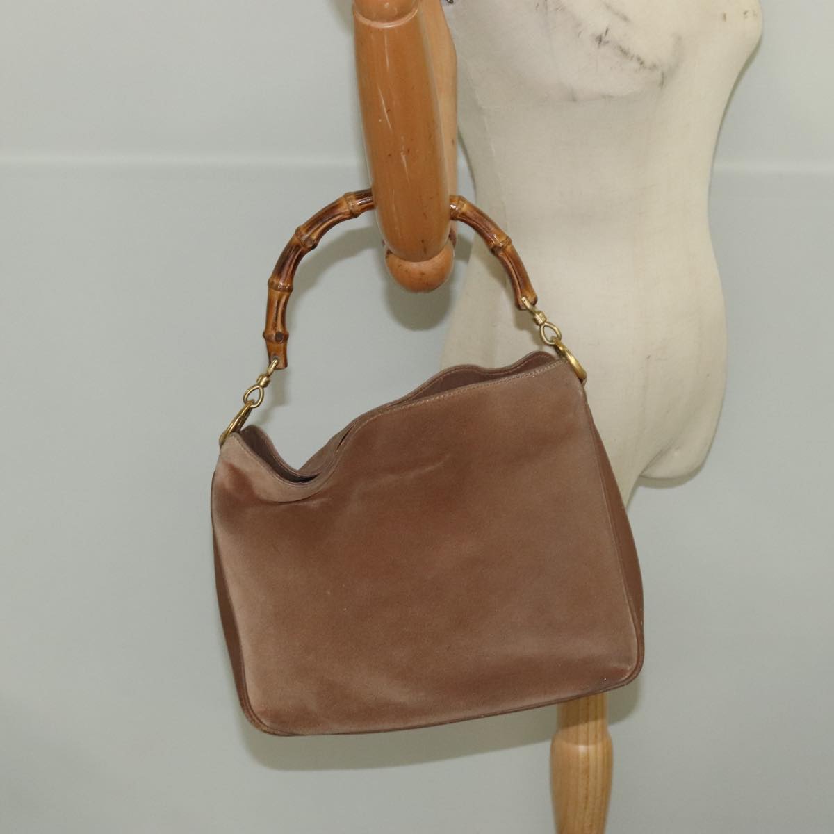 GUCCI Bamboo Hand Bag Leather Brown Gold 001 1705 1638 fm4084