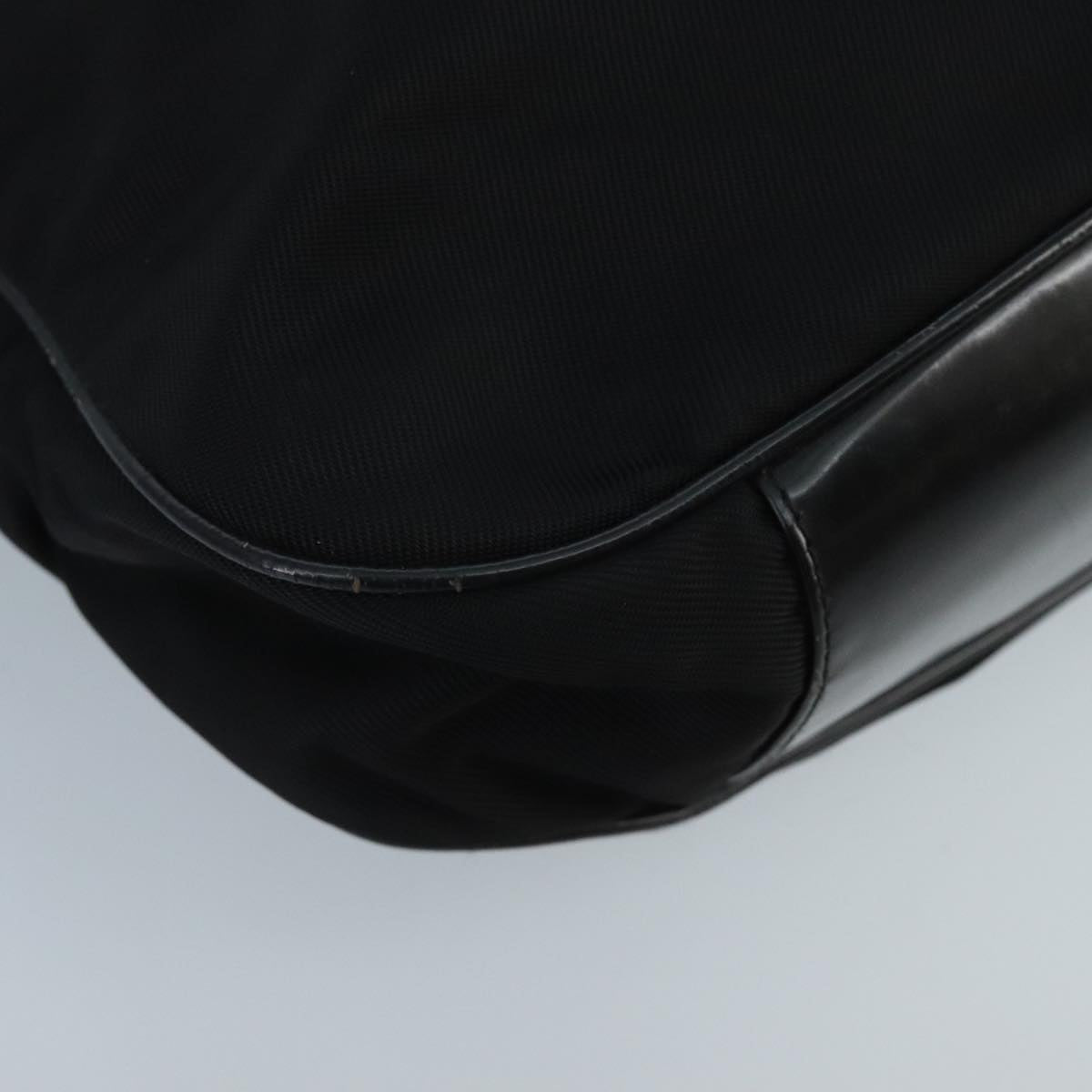 GUCCI Bamboo Hand Bag Nylon 2way Black Silver 001 2404 1577 fm4088