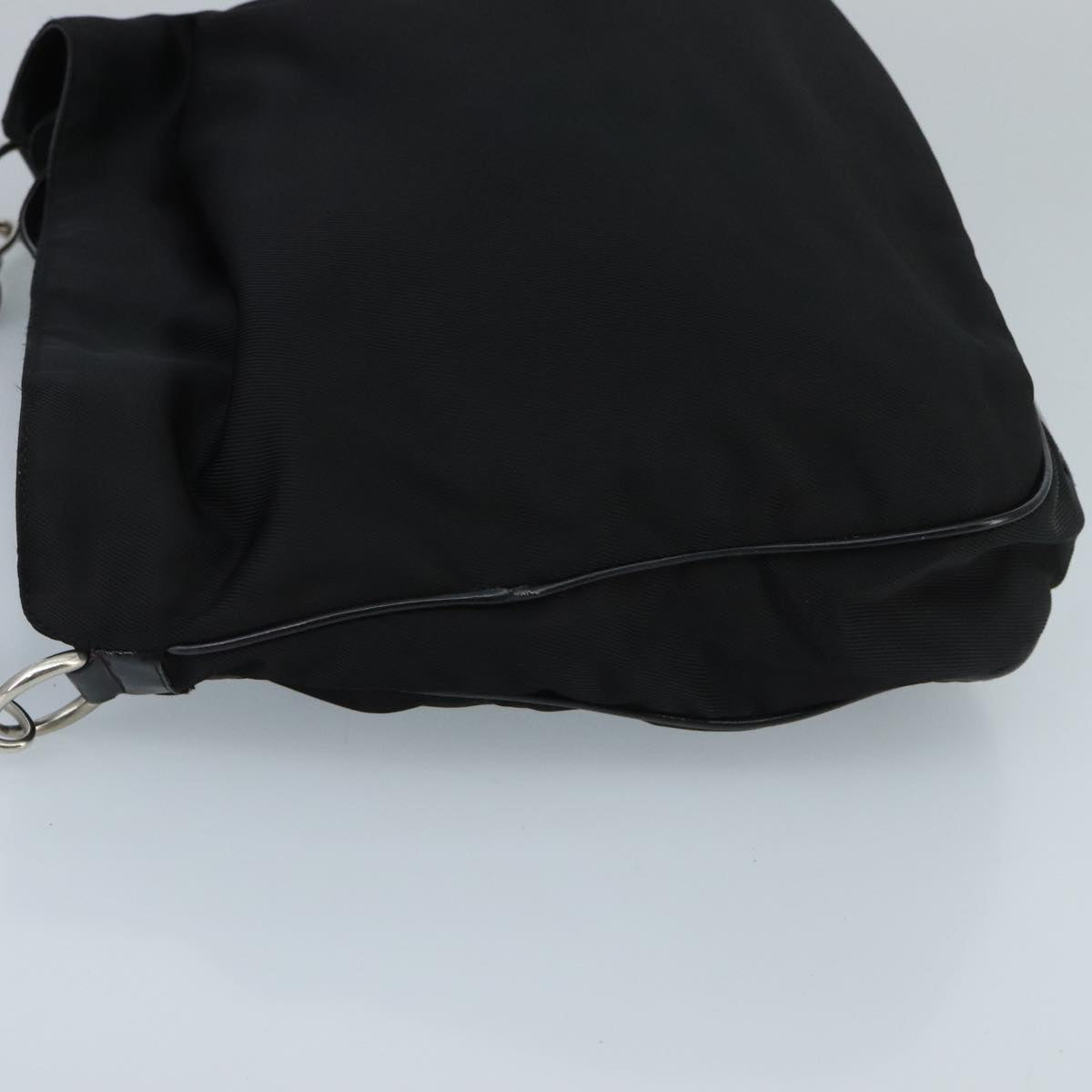 GUCCI Bamboo Hand Bag Nylon 2way Black Silver 001 2404 1577 fm4088