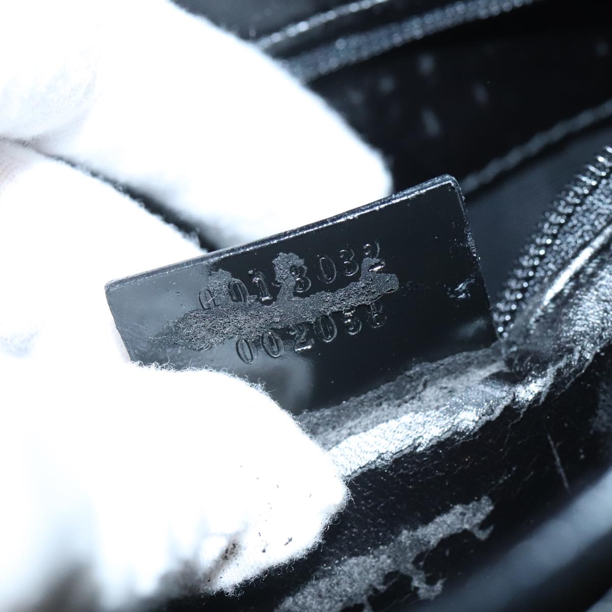 GUCCI Shoulder Bag Enamel Black 001 3032 fm4101