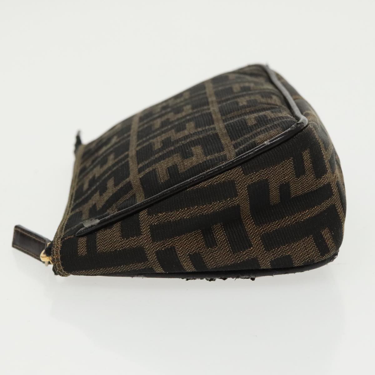 FENDI Zucca Canvas Pouch Brown Black fm4107