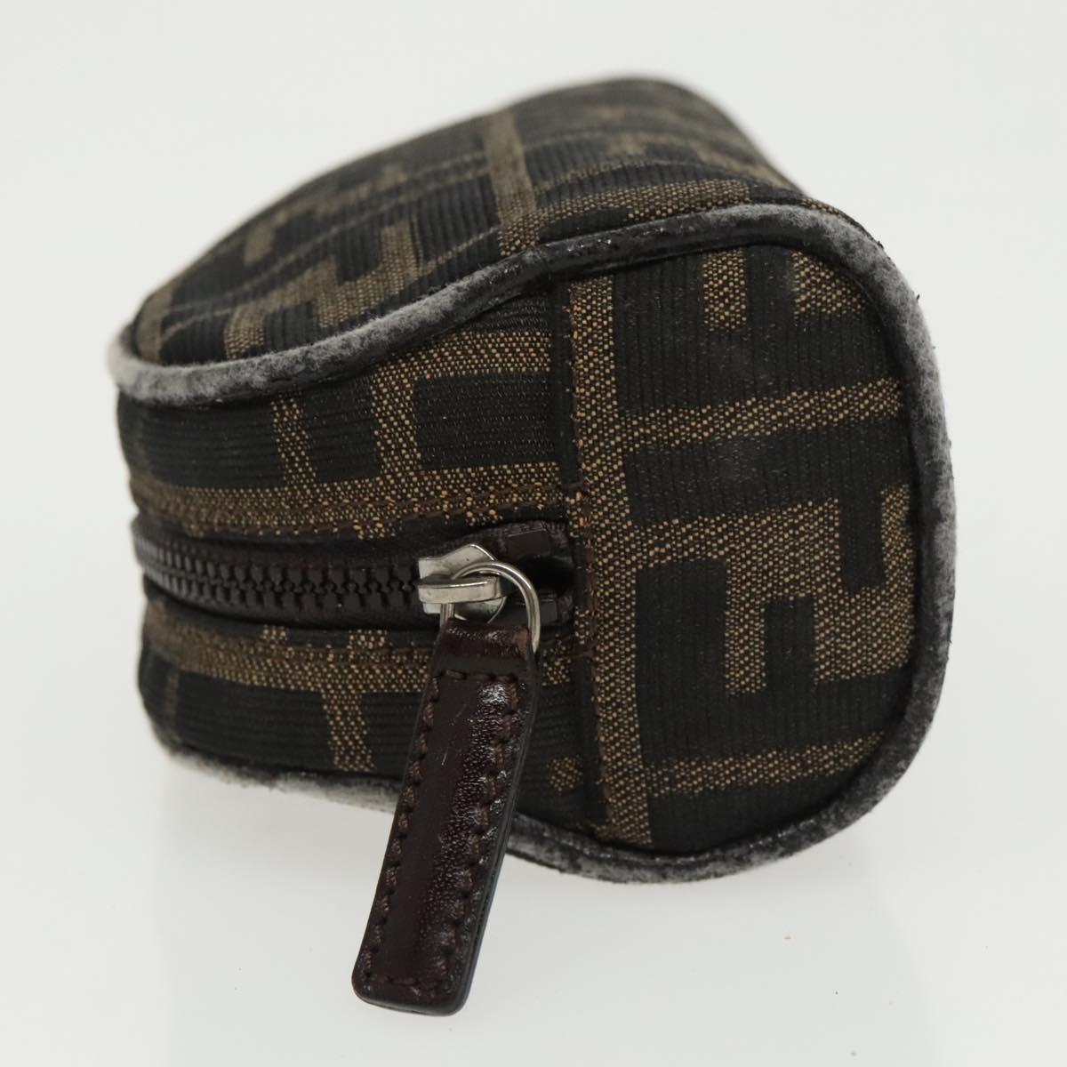 FENDI Zucca Canvas Pouch Brown Black fm4108