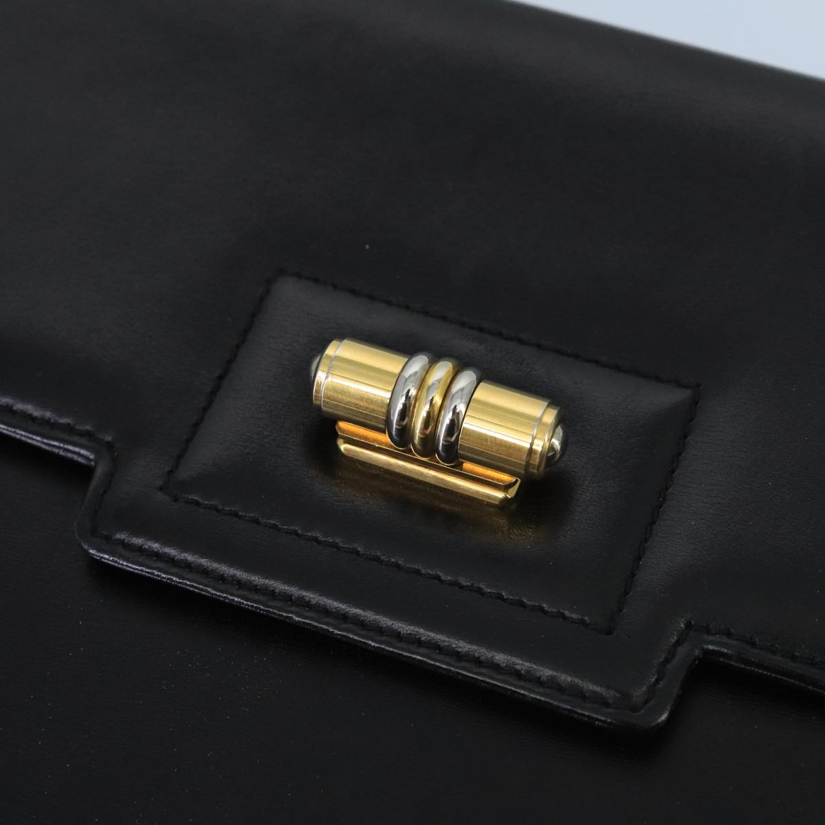 GUCCI Shoulder Bag Leather Black Gold 004 33 0241 fm4114