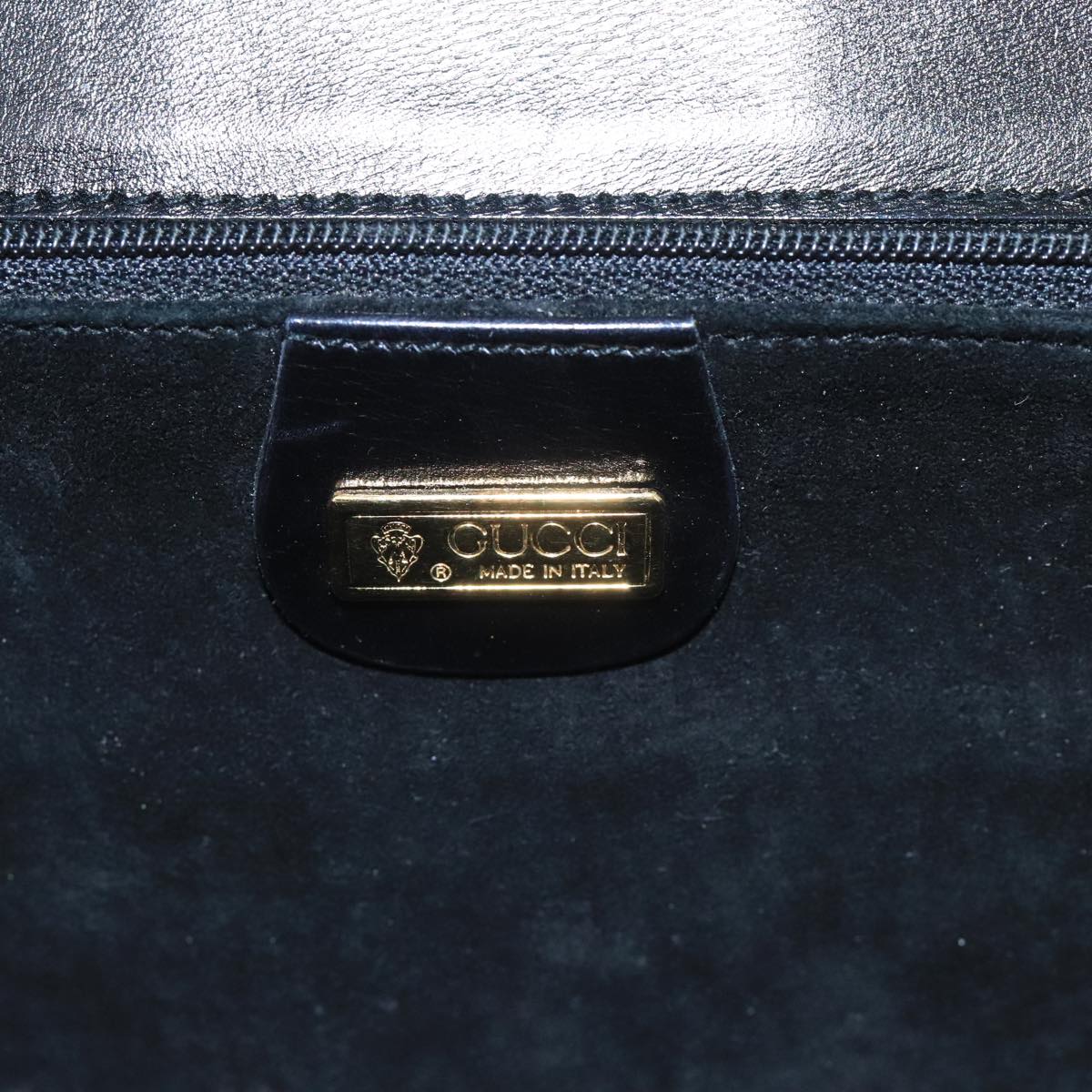 GUCCI Shoulder Bag Leather Black Gold 004 33 0241 fm4114