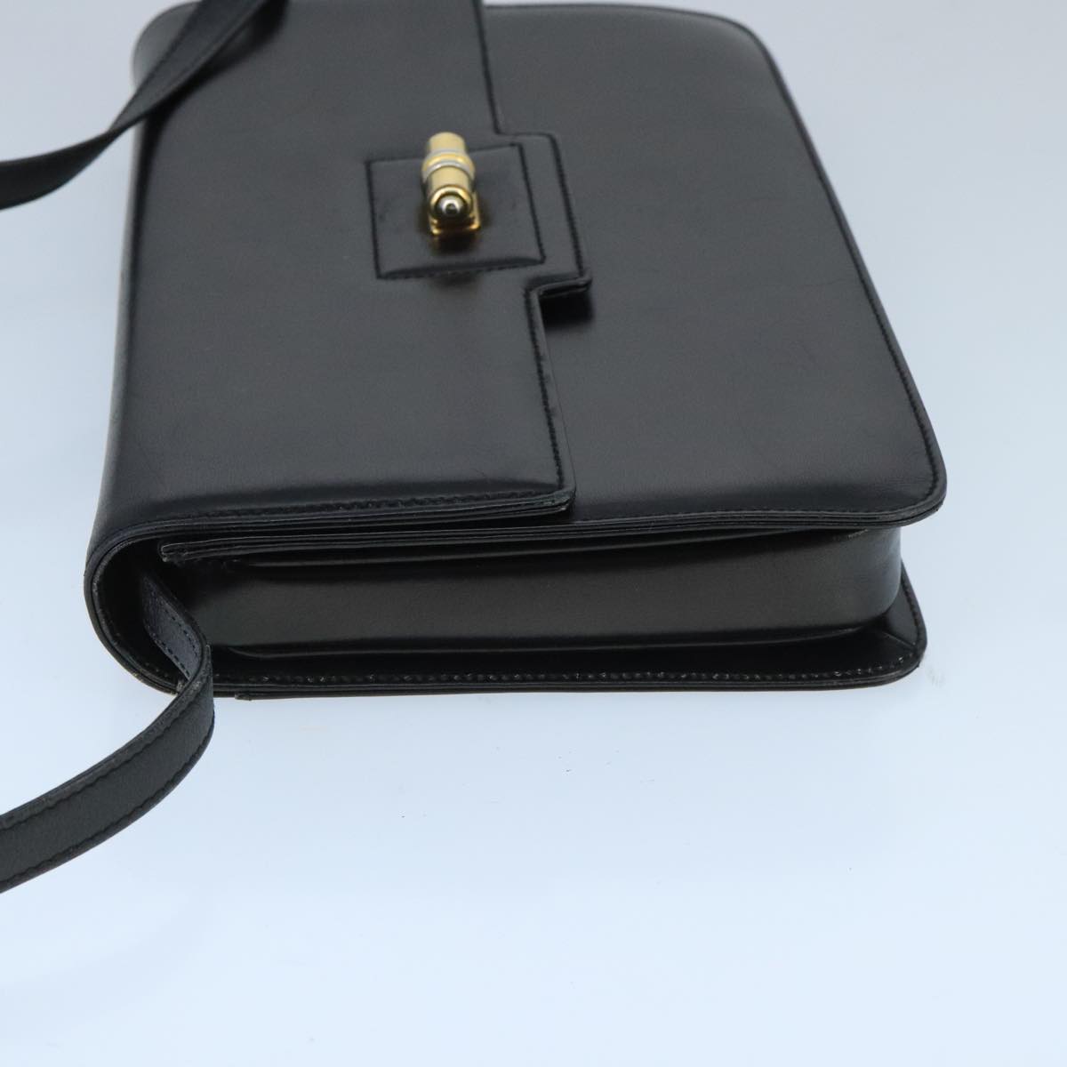 GUCCI Shoulder Bag Leather Black Gold 004 33 0241 fm4114