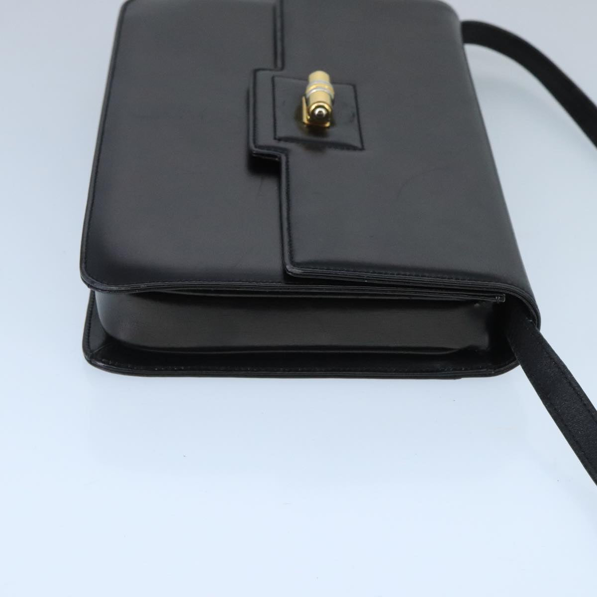 GUCCI Shoulder Bag Leather Black Gold 004 33 0241 fm4114