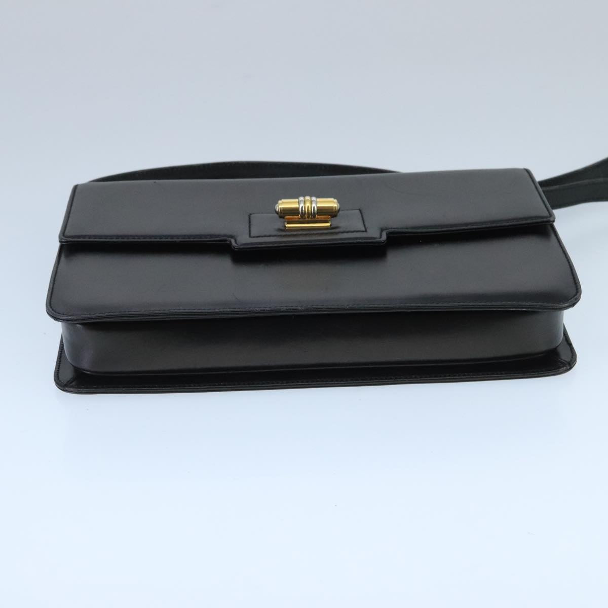 GUCCI Shoulder Bag Leather Black Gold 004 33 0241 fm4114