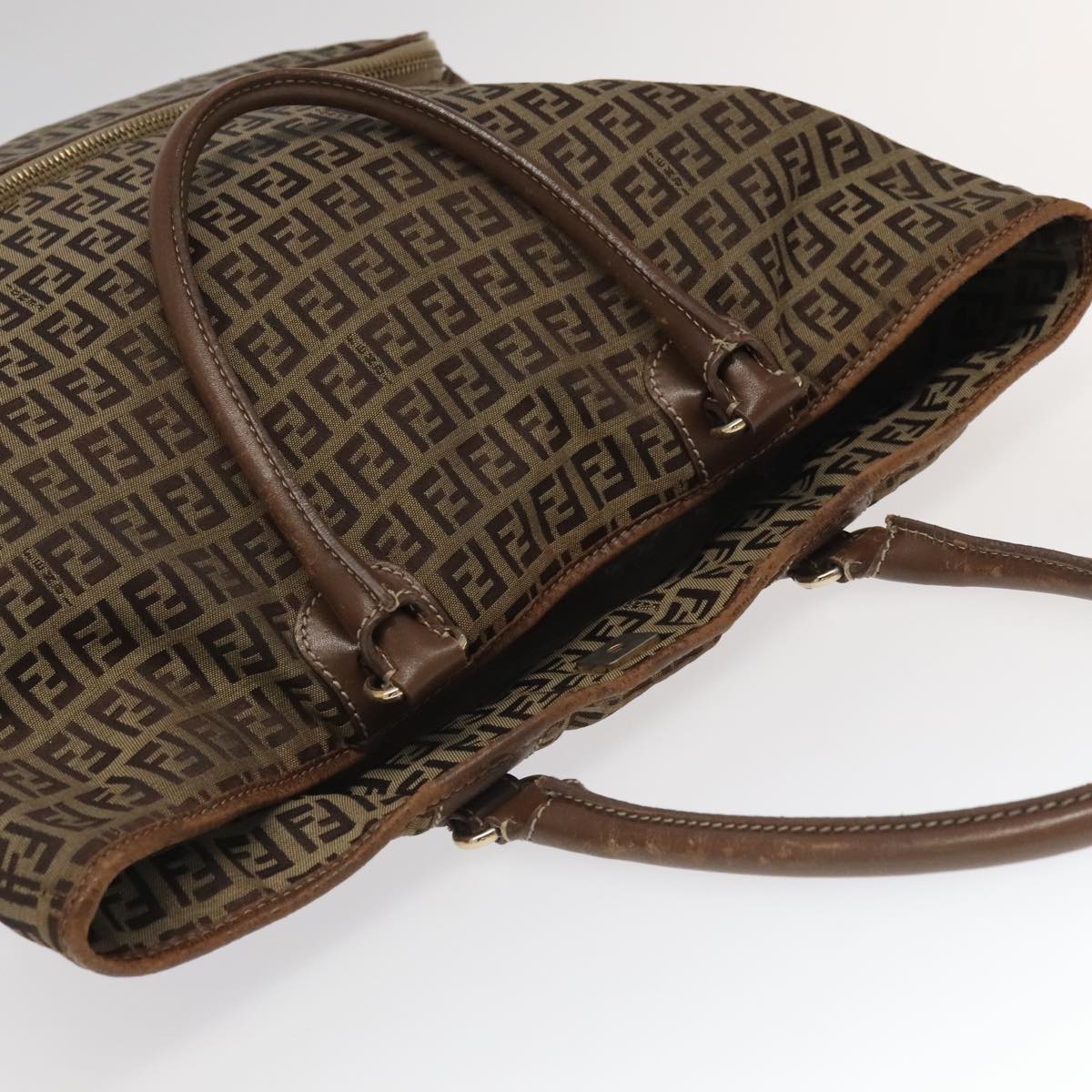 FENDI Zucchino Canvas Hand Bag Beige fm4127