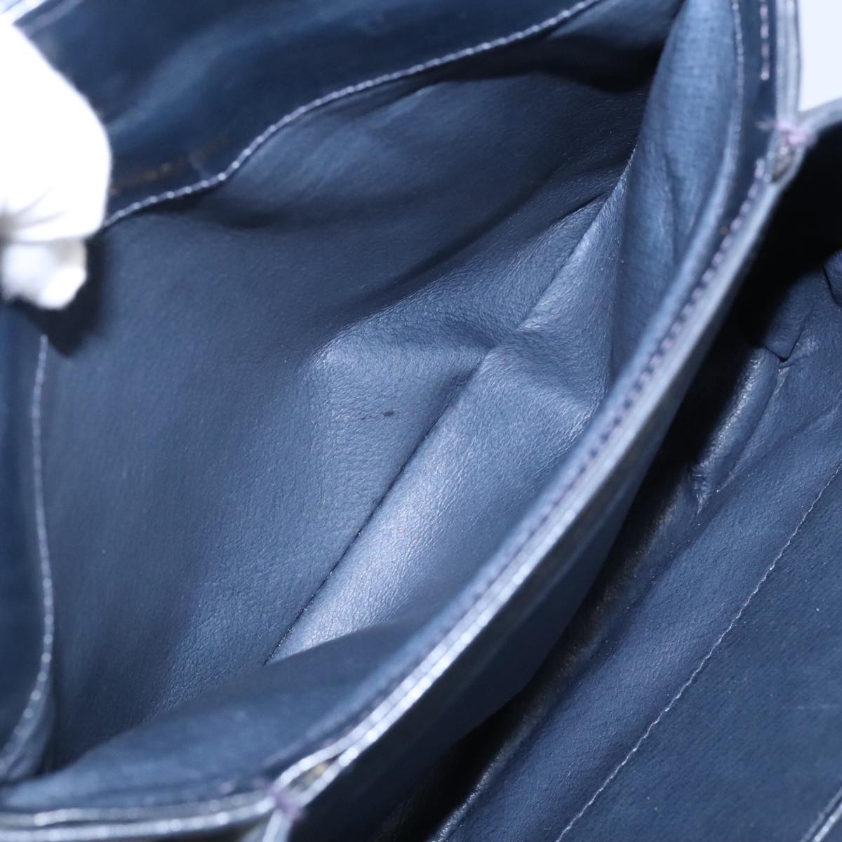 GUCCI GG Supreme Sherry Line Hand Bag PVC Navy fm4161