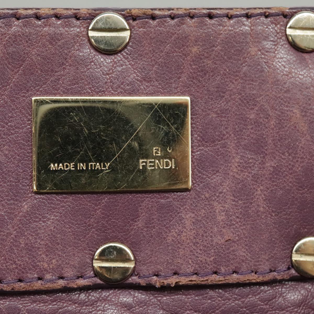 FENDI Hand Bag Leather Purple 8BR615 fm4167