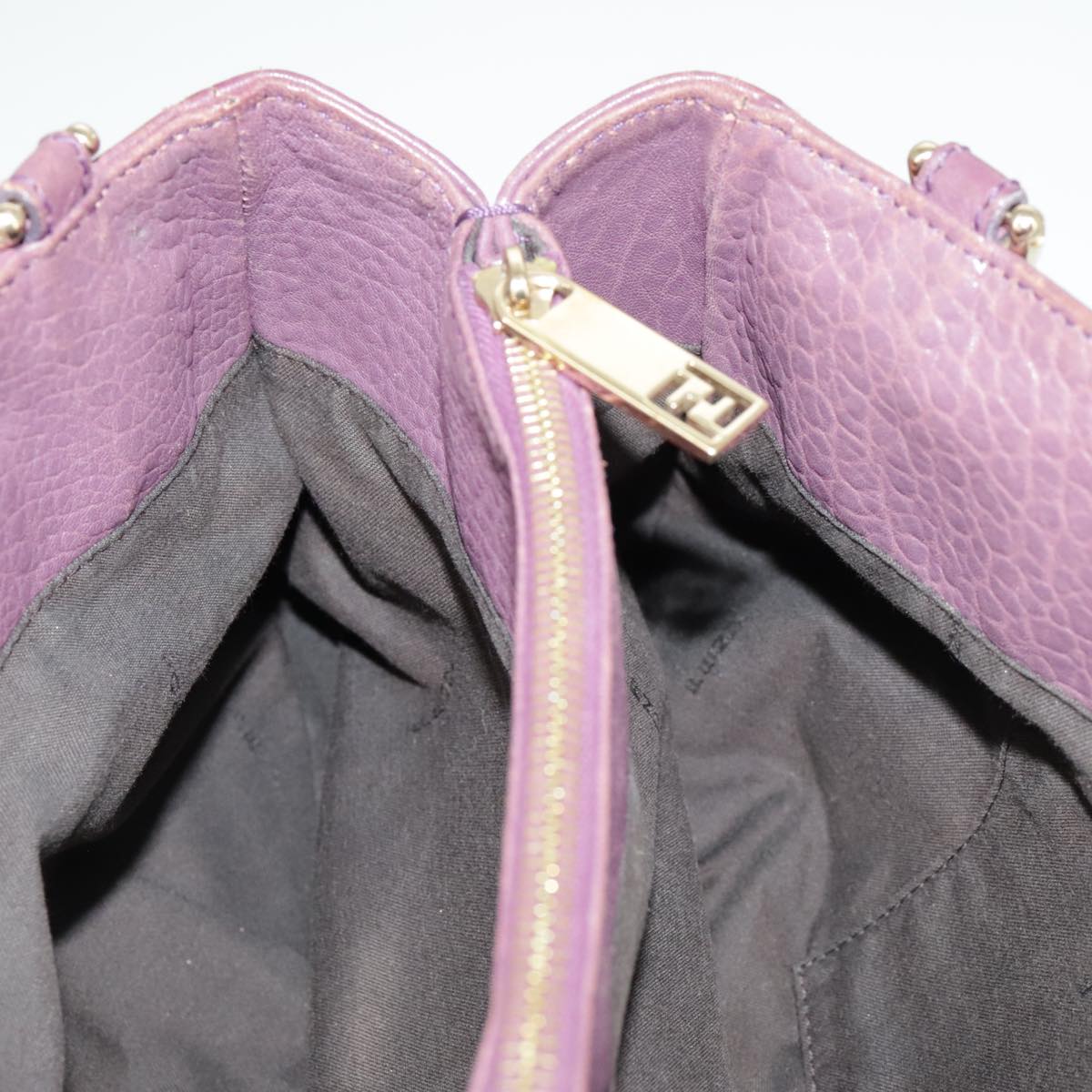 FENDI Hand Bag Leather Purple 8BR615 fm4167