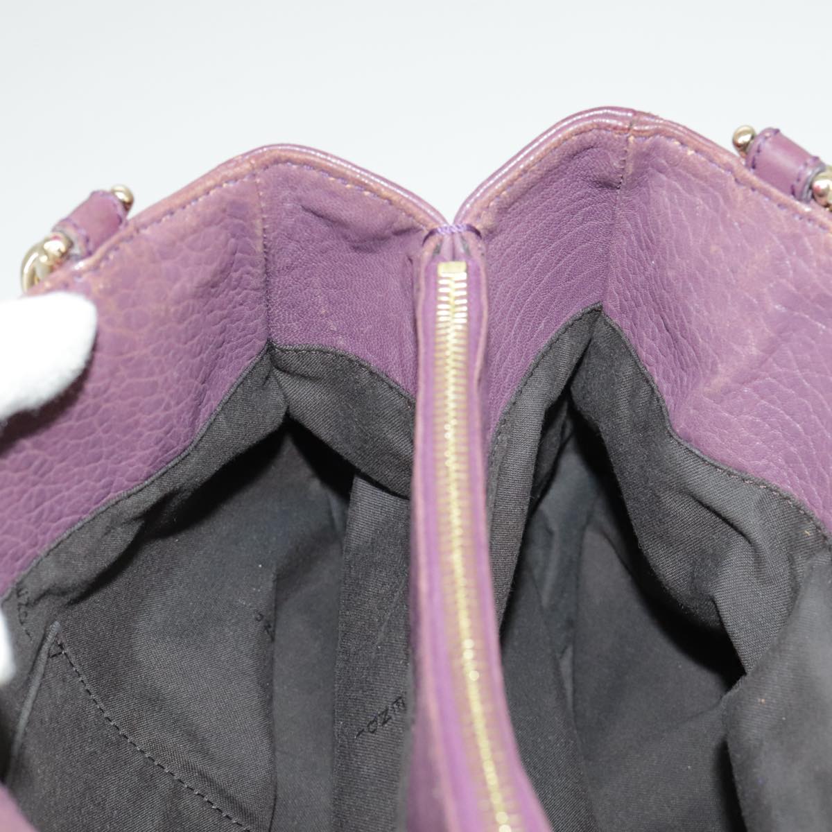 FENDI Hand Bag Leather Purple 8BR615 fm4167