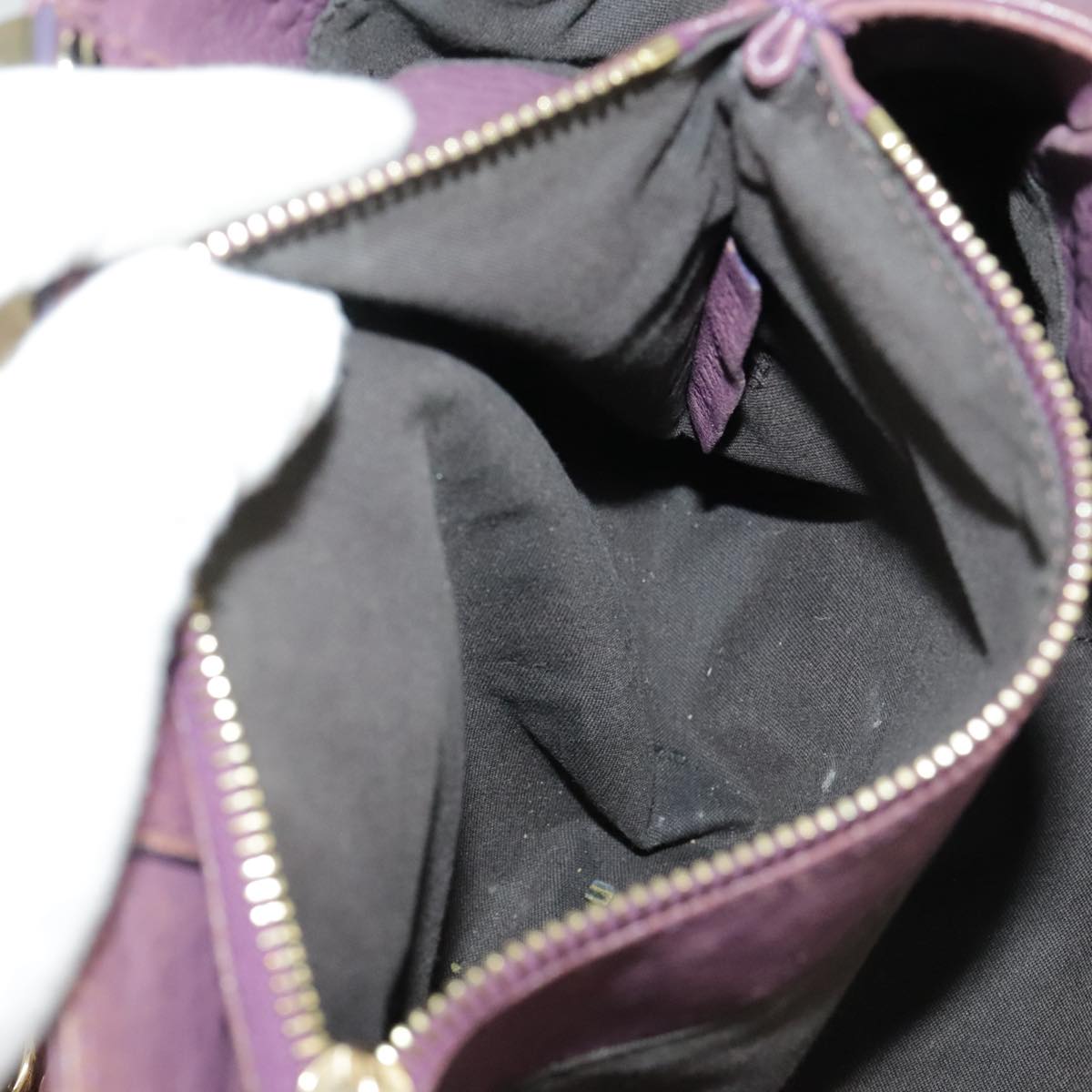 FENDI Hand Bag Leather Purple 8BR615 fm4167