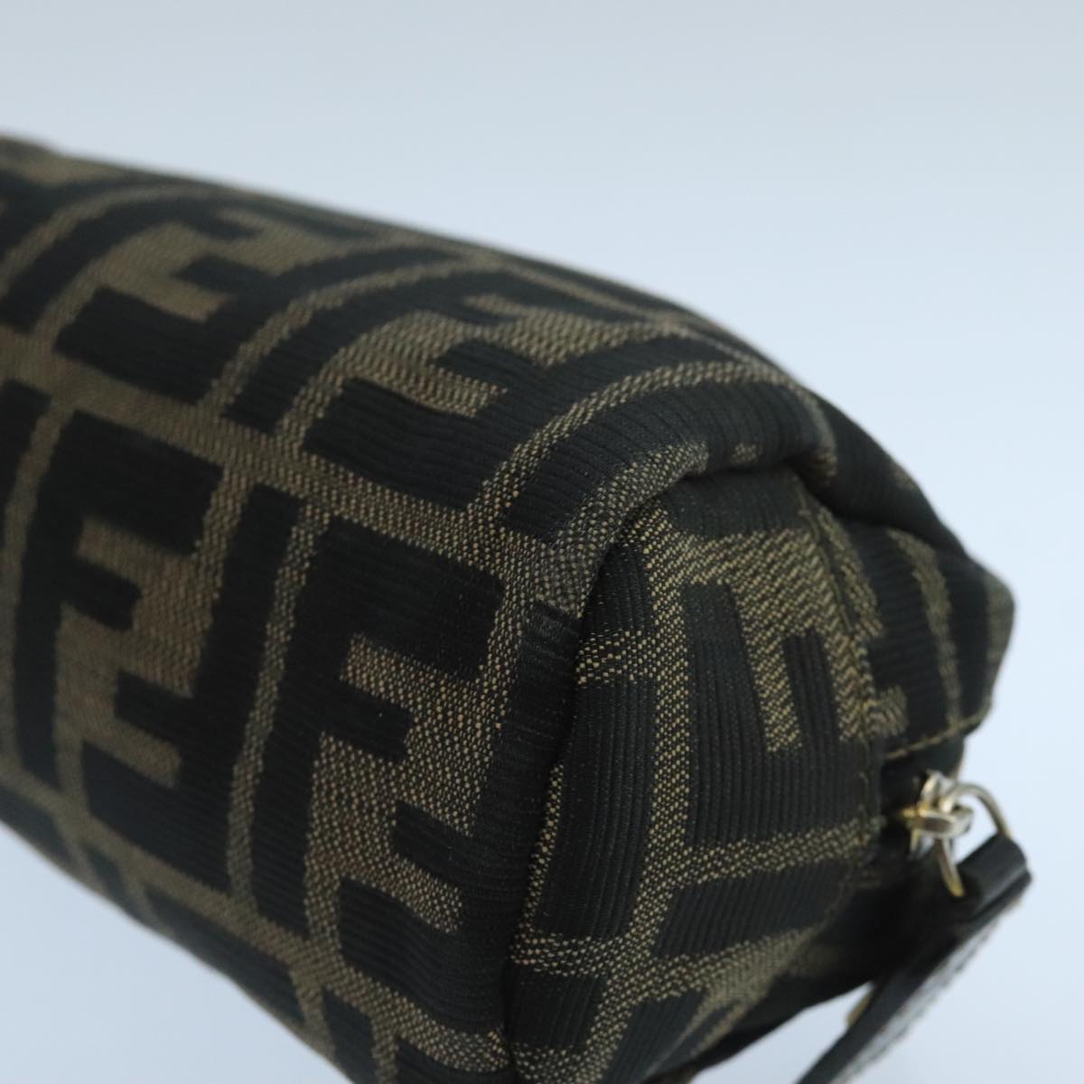 FENDI Zucca Canvas Pouch Brown Black fm4180