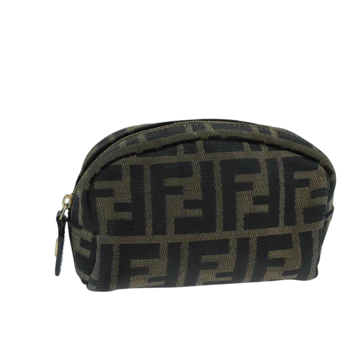 FENDI Zucca Canvas Pouch Brown Black fm4180