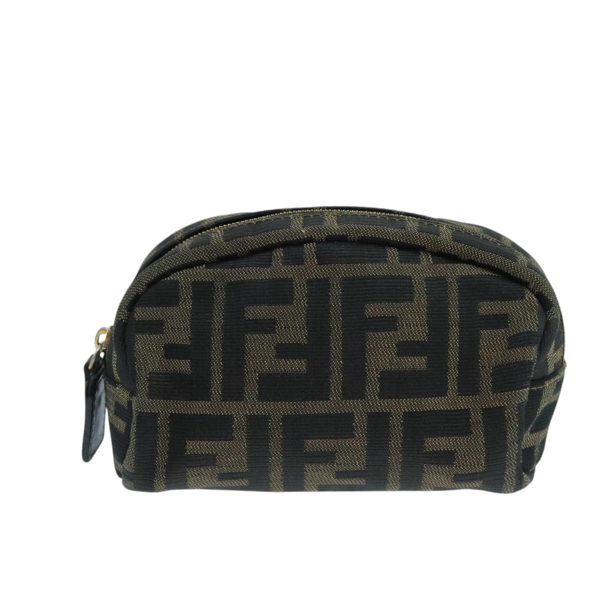 FENDI Zucca Canvas Pouch Brown Black fm4180