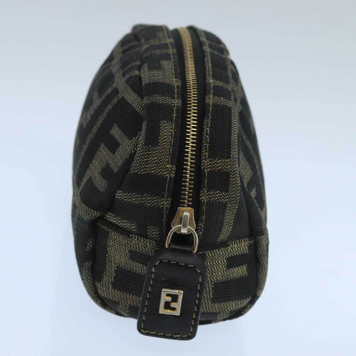 FENDI Zucca Canvas Pouch Brown Black fm4180