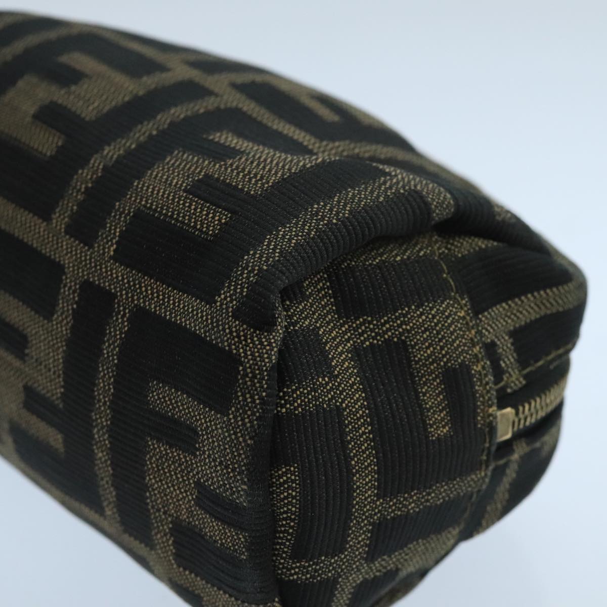 FENDI Zucca Canvas Pouch Brown Black fm4180