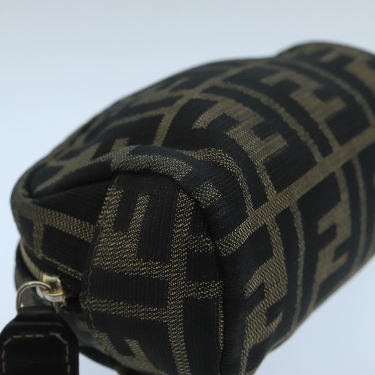 FENDI Zucca Canvas Pouch Brown Black fm4180
