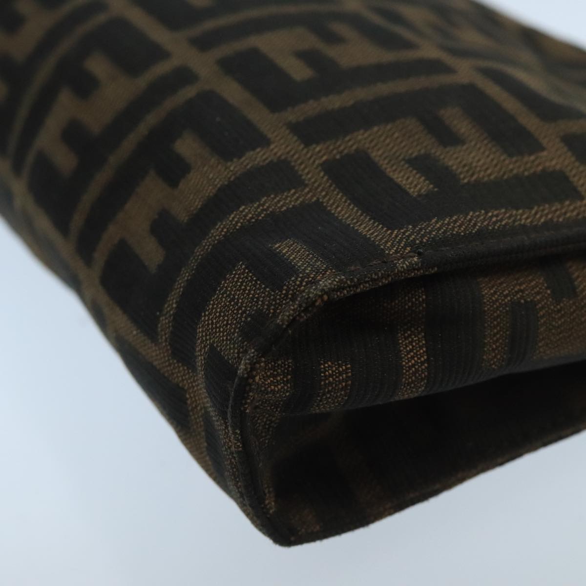 FENDI Zucca Canvas Pouch Brown Black fm4181
