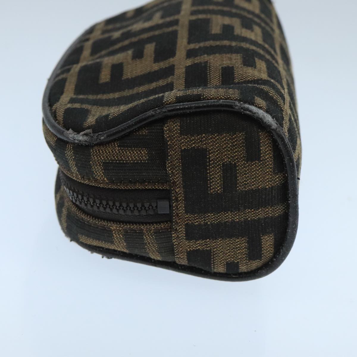 FENDI Zucca Canvas Pouch Brown Black fm4182