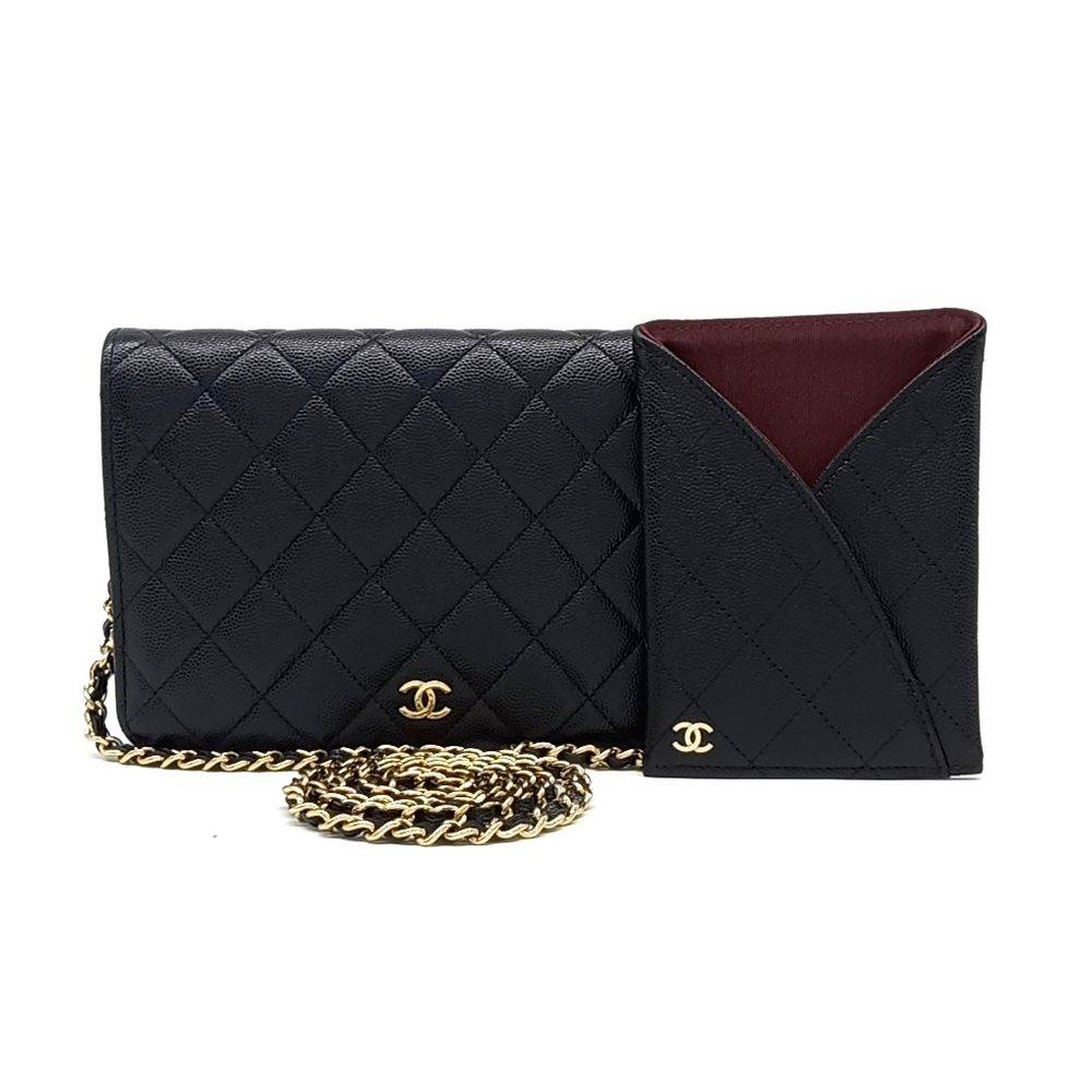 Chanel Caviar Chain Clutch And Cross Bag (10181052)