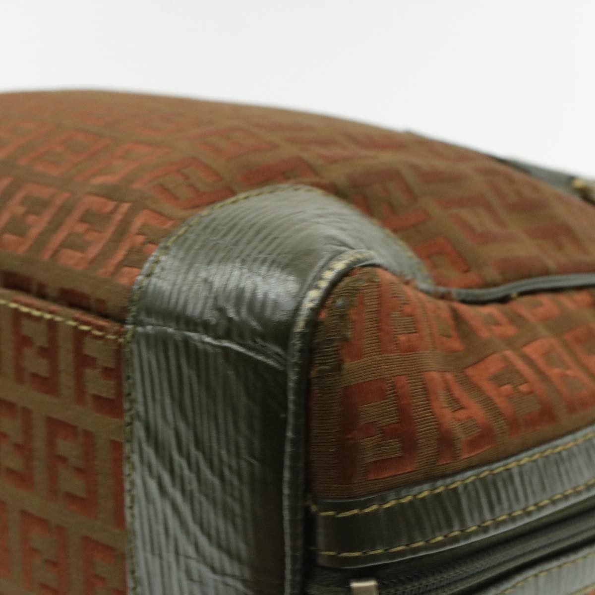 FENDI Zucchino Canvas Hand Bag Brown am060g