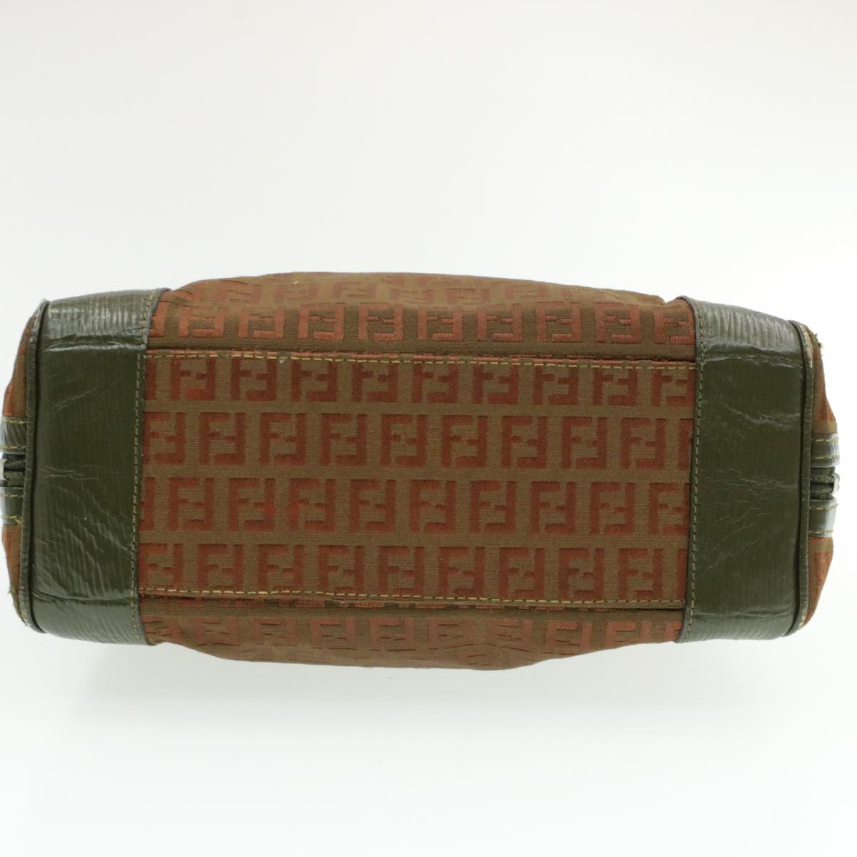 FENDI Zucchino Canvas Hand Bag Brown am060g