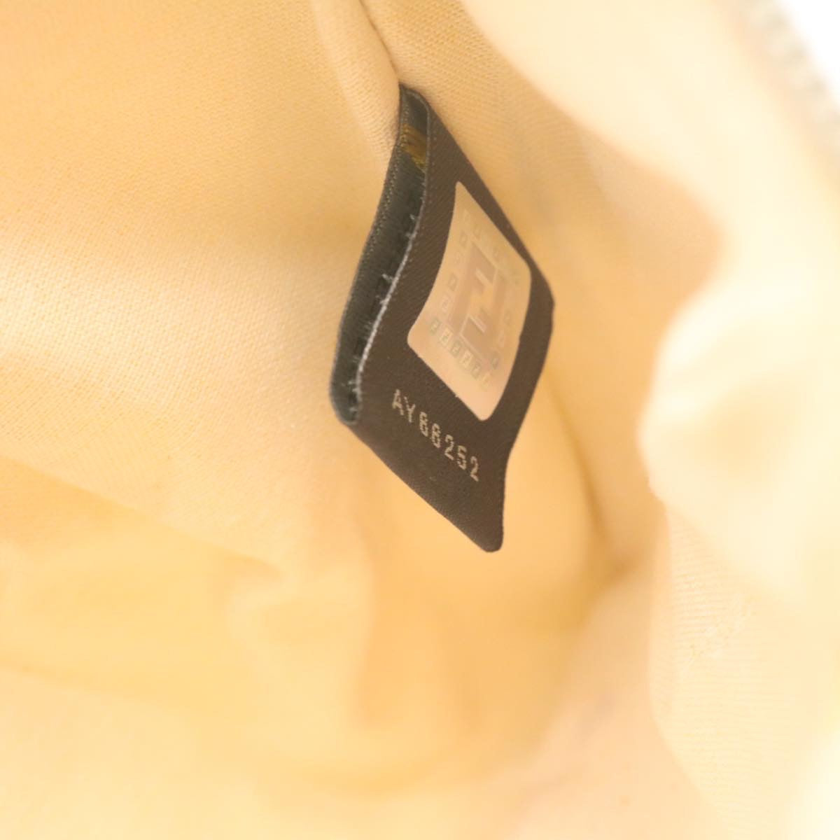 FENDI Zucchino Canvas Chain accessories Pouch Nylon Yellow am1038g
