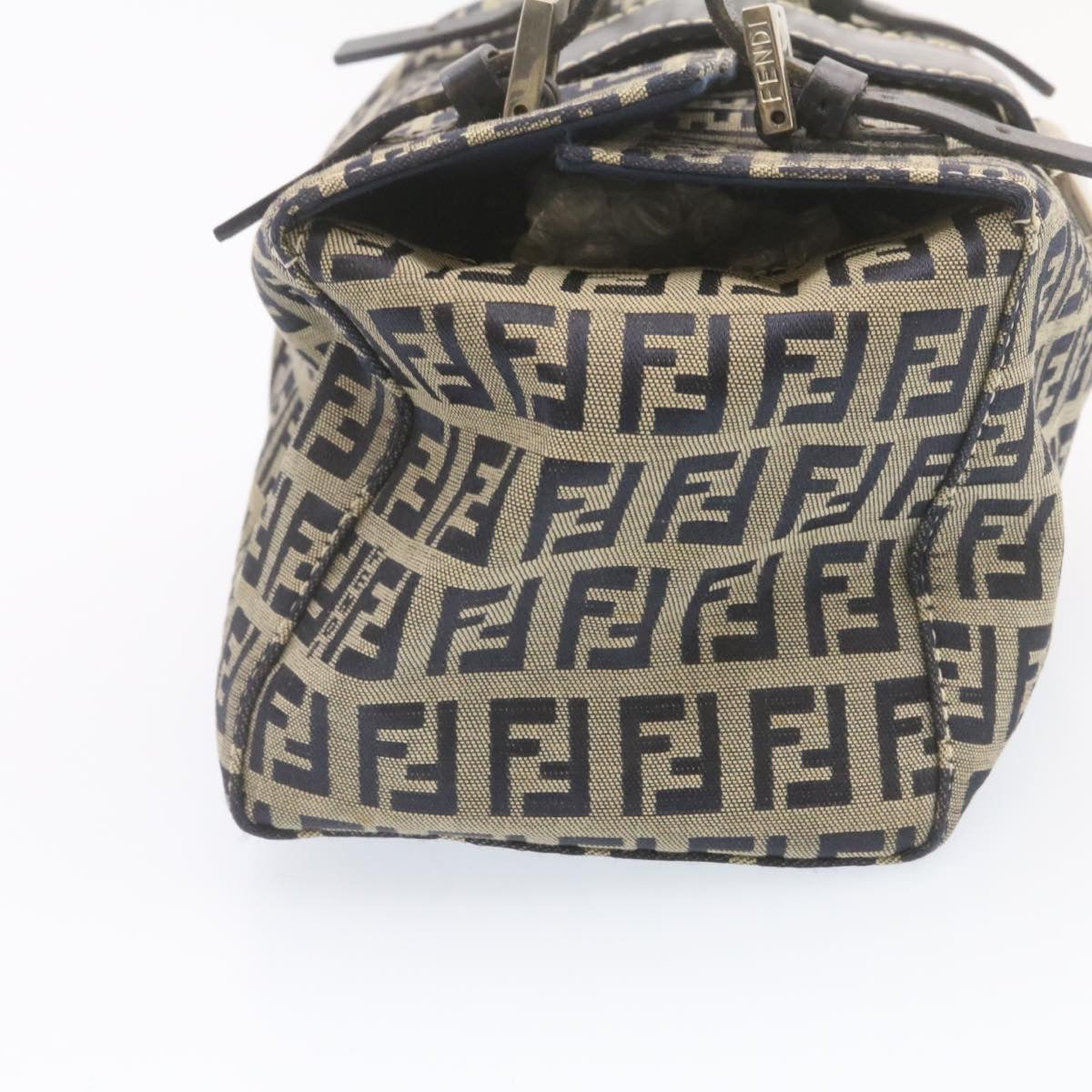 FENDI Zucchino Canvas Hand Bag Blue Navy am1197g