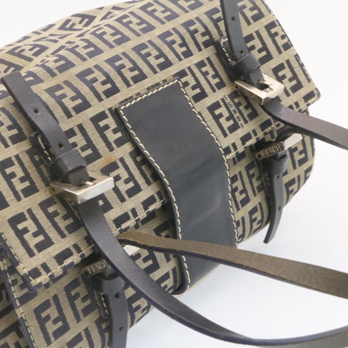 FENDI Zucchino Canvas Hand Bag Blue Navy am1197g