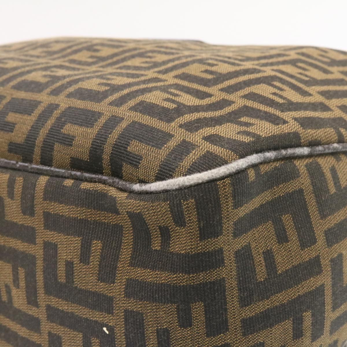 FENDI Zucca Canvas Shoulder Bag Black Brown am1243g