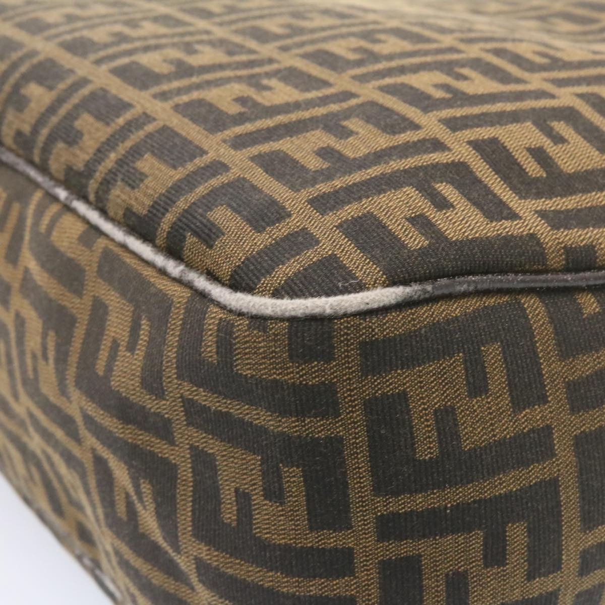 FENDI Zucca Canvas Shoulder Bag Black Brown am1243g