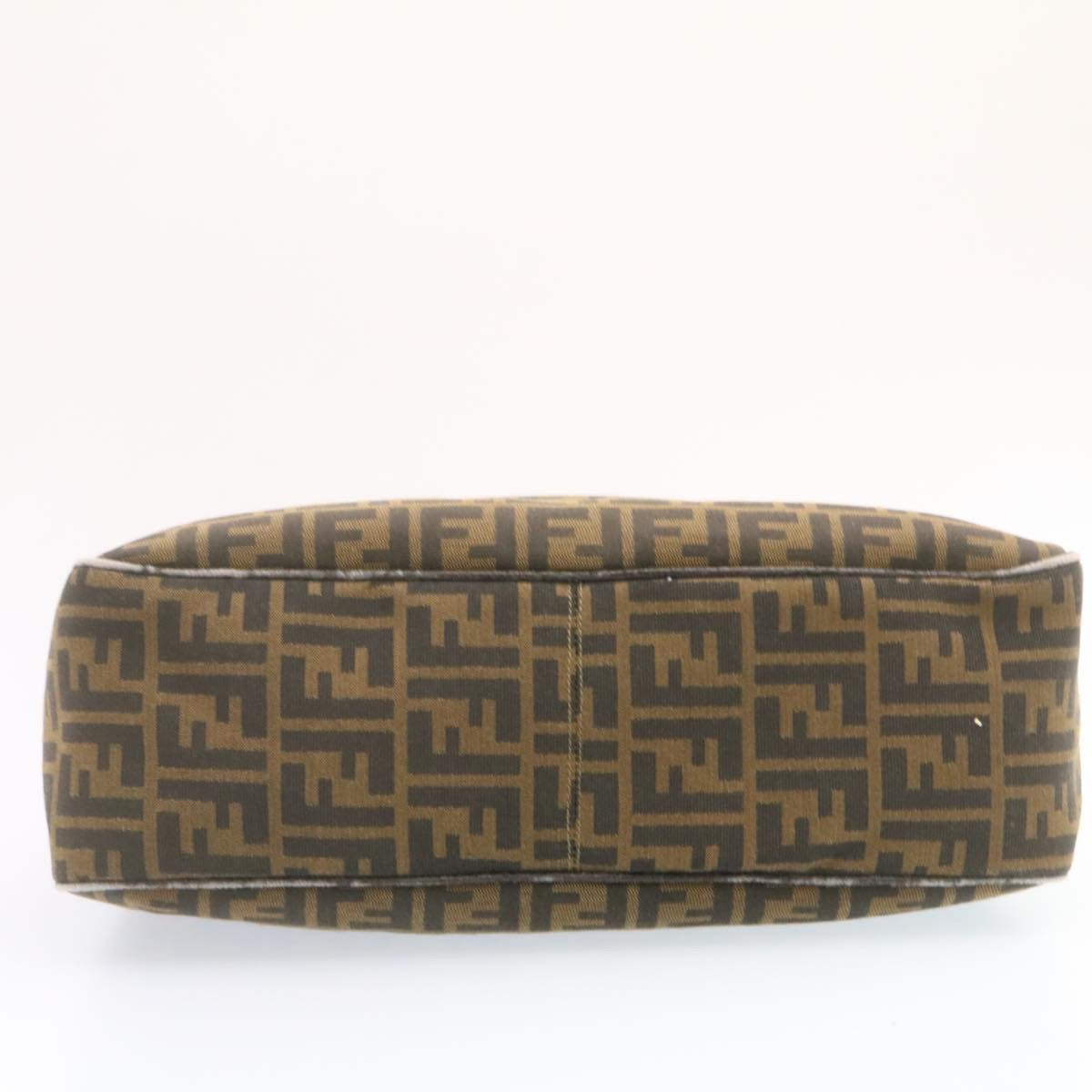 FENDI Zucca Canvas Shoulder Bag Black Brown am1243g