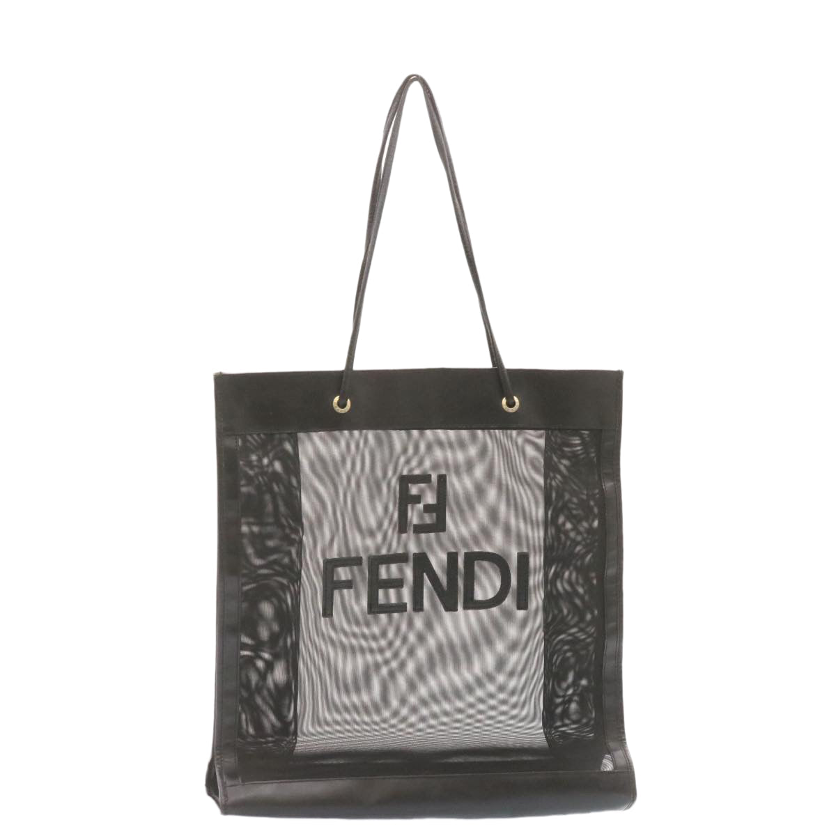 FENDI Tote Bag Nylon See-through mesh Black am1409g
