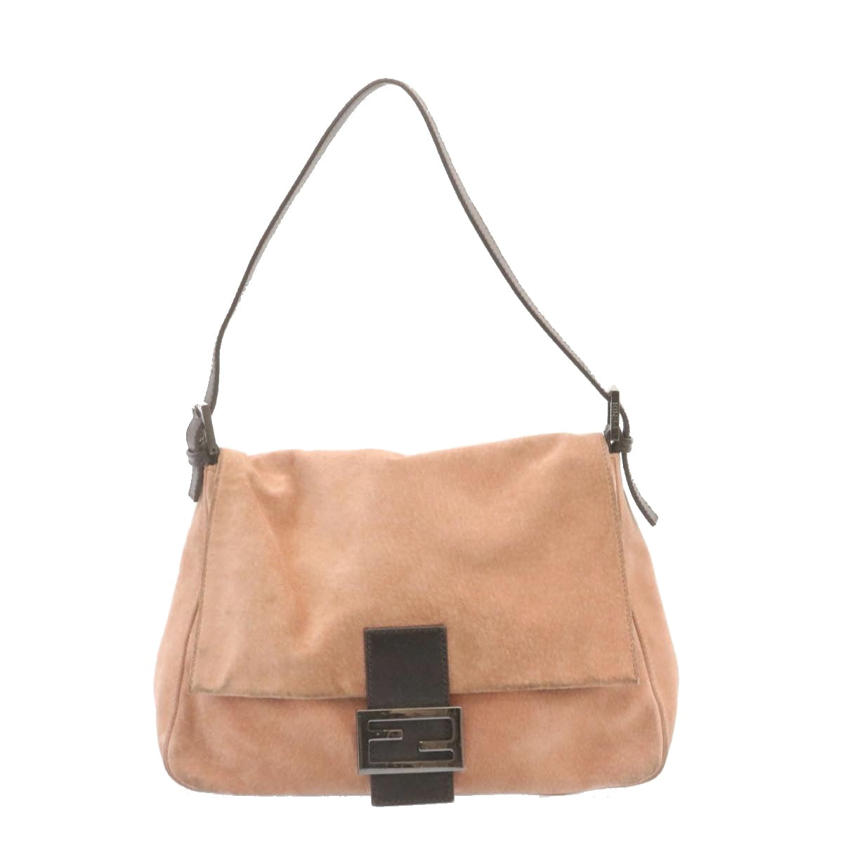 FENDI Mamma Baguette Shoulder Bag Suede Pink am1493g