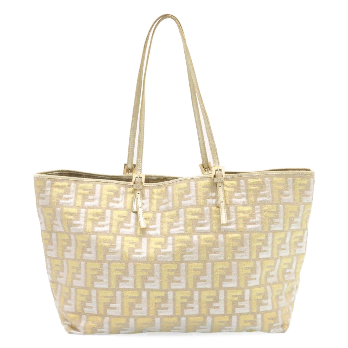 FENDI Zucca Canvas Tote Bag Beige Gold am1694g