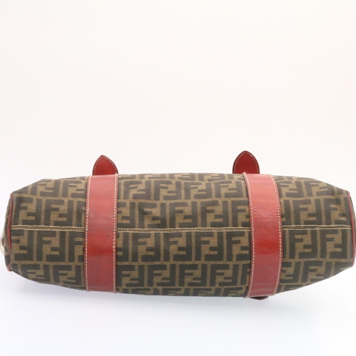 FENDI Zucca Canvas Boston Bag Brown Red am1732g