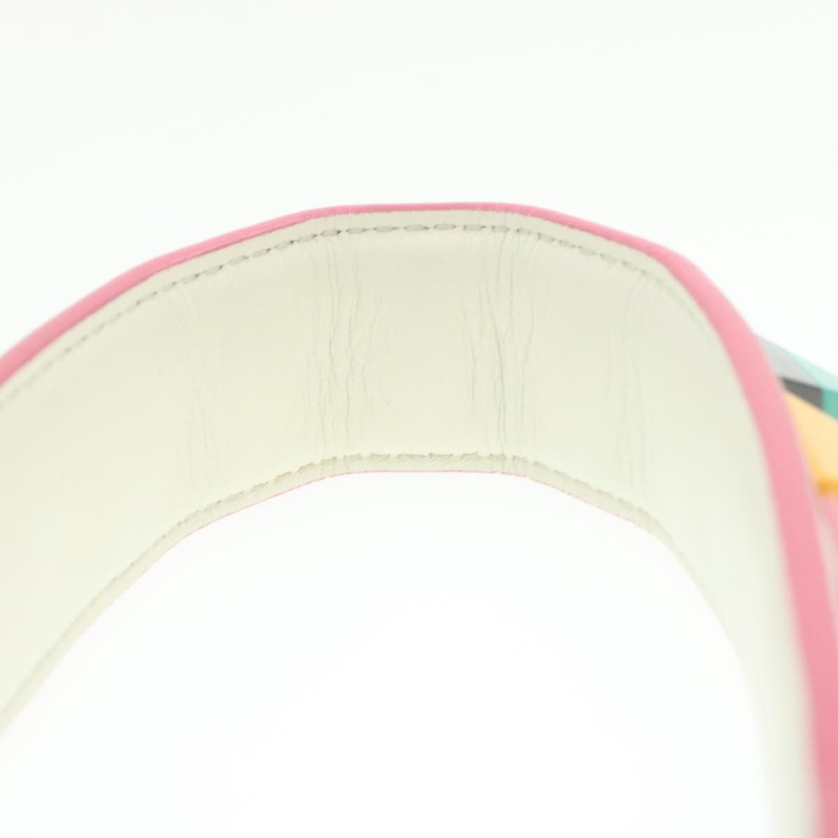 FENDI Shoulder Strap Leather White Multicolor am189g