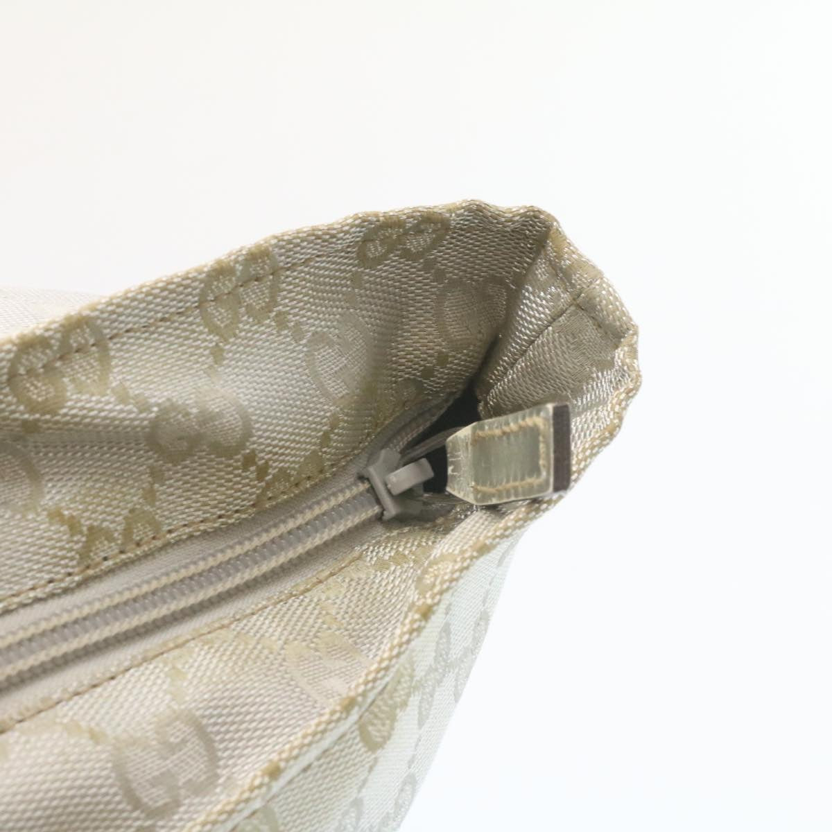 GUCCI Sherry Line GG Canvas Tote Bag Silver Blue am1955g