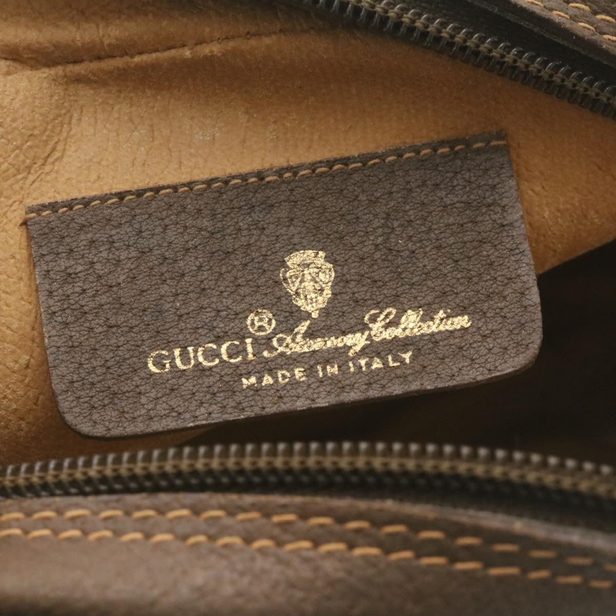 GUCCI Web Sherry Line GG Canvas Shoulder Bag Beige Red Green am1986g