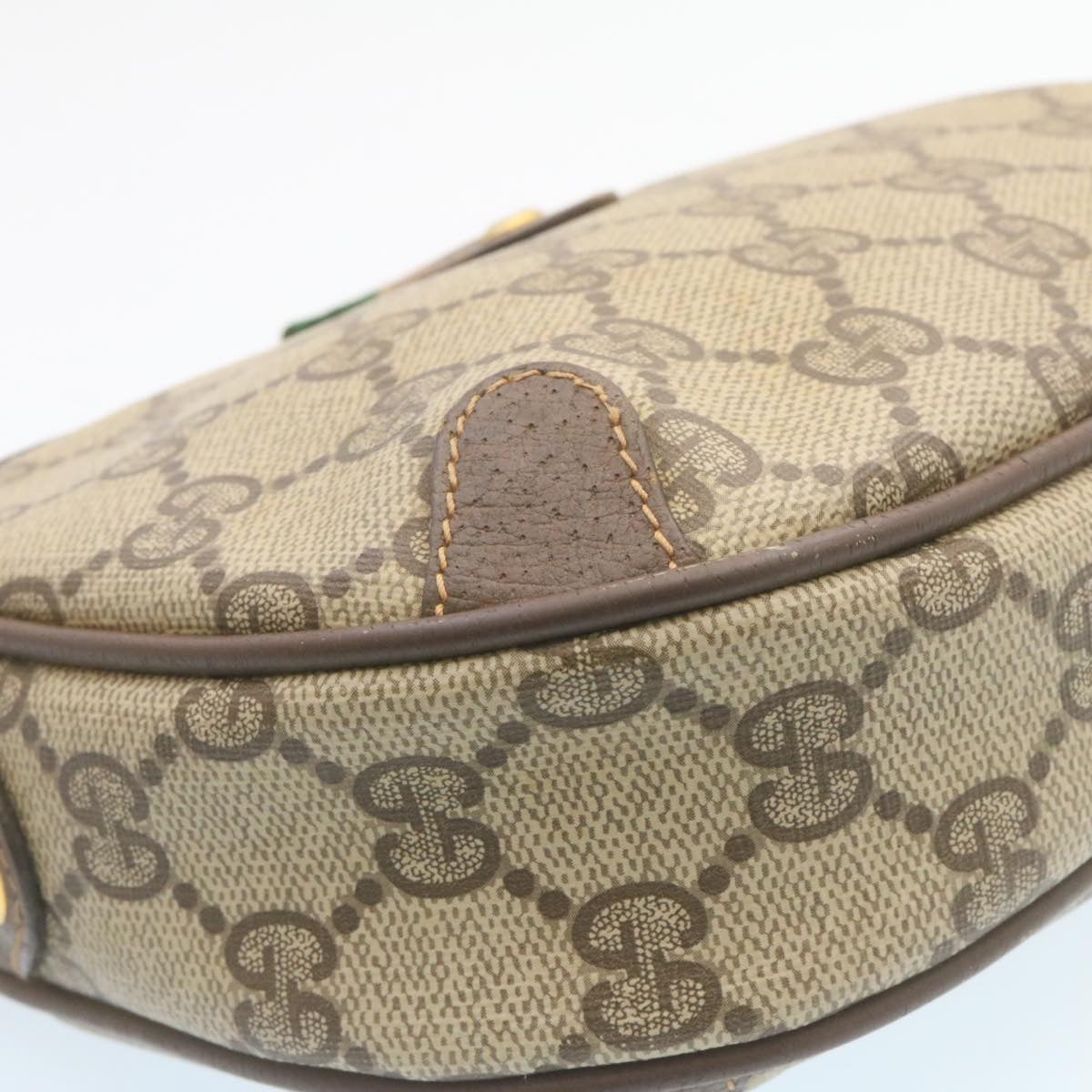 GUCCI Web Sherry Line GG Canvas Shoulder Bag Beige Red Green am1986g