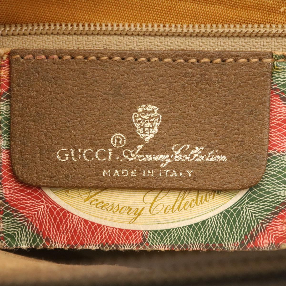GUCCI GG Canvas Clutch Bag PVC Leather Beige am2188g