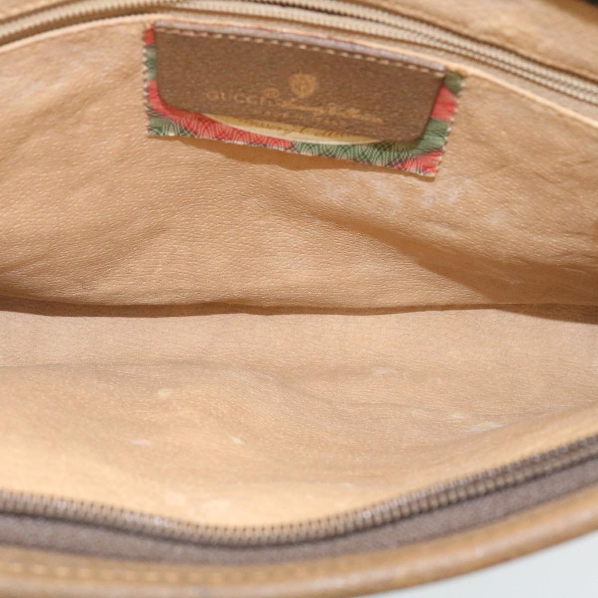 GUCCI GG Canvas Clutch Bag PVC Leather Beige am2188g