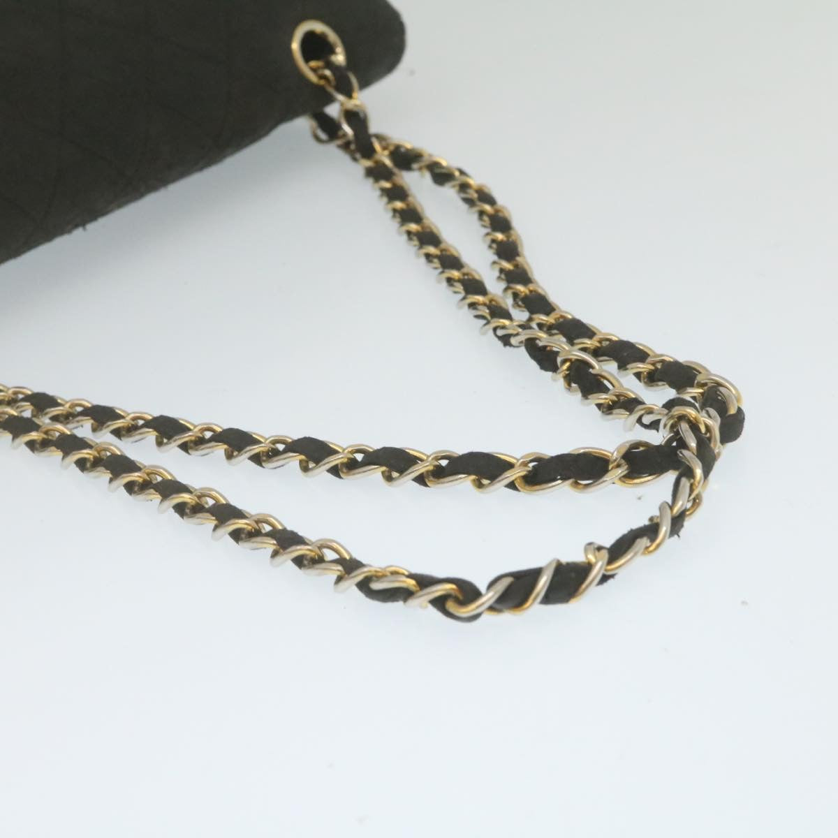 CHANEL Classic Matelasse 25 Chain Flap Shoulder Bag Lamb Skin Black am2320gA