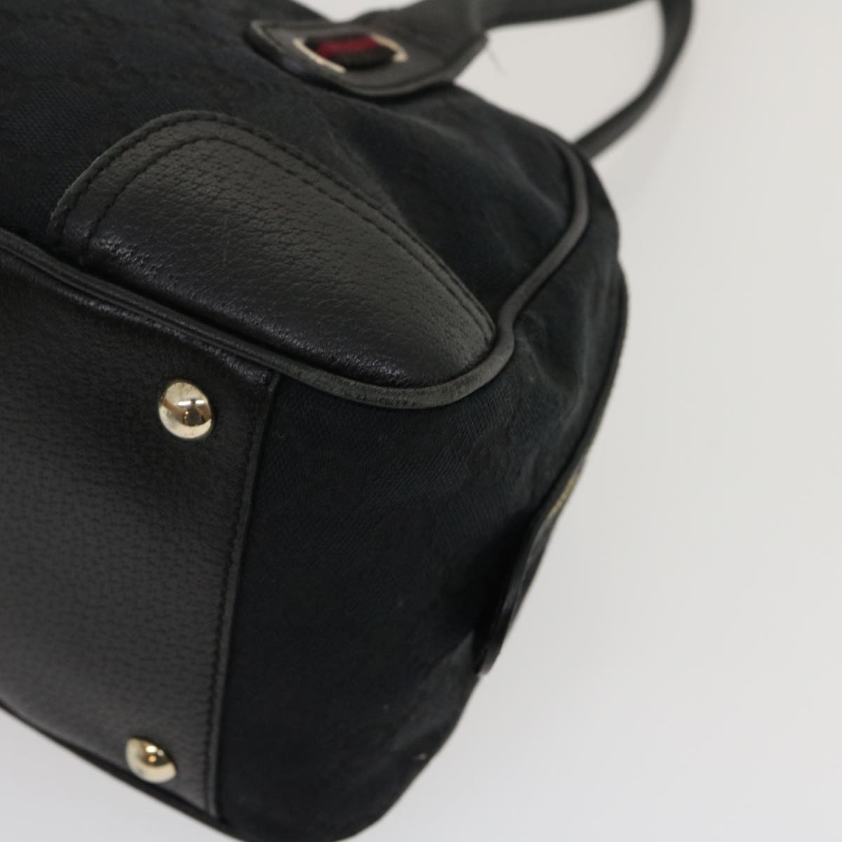GUCCI Web Sherry Line GG Canvas Hand Bag Black Red Green am2453g