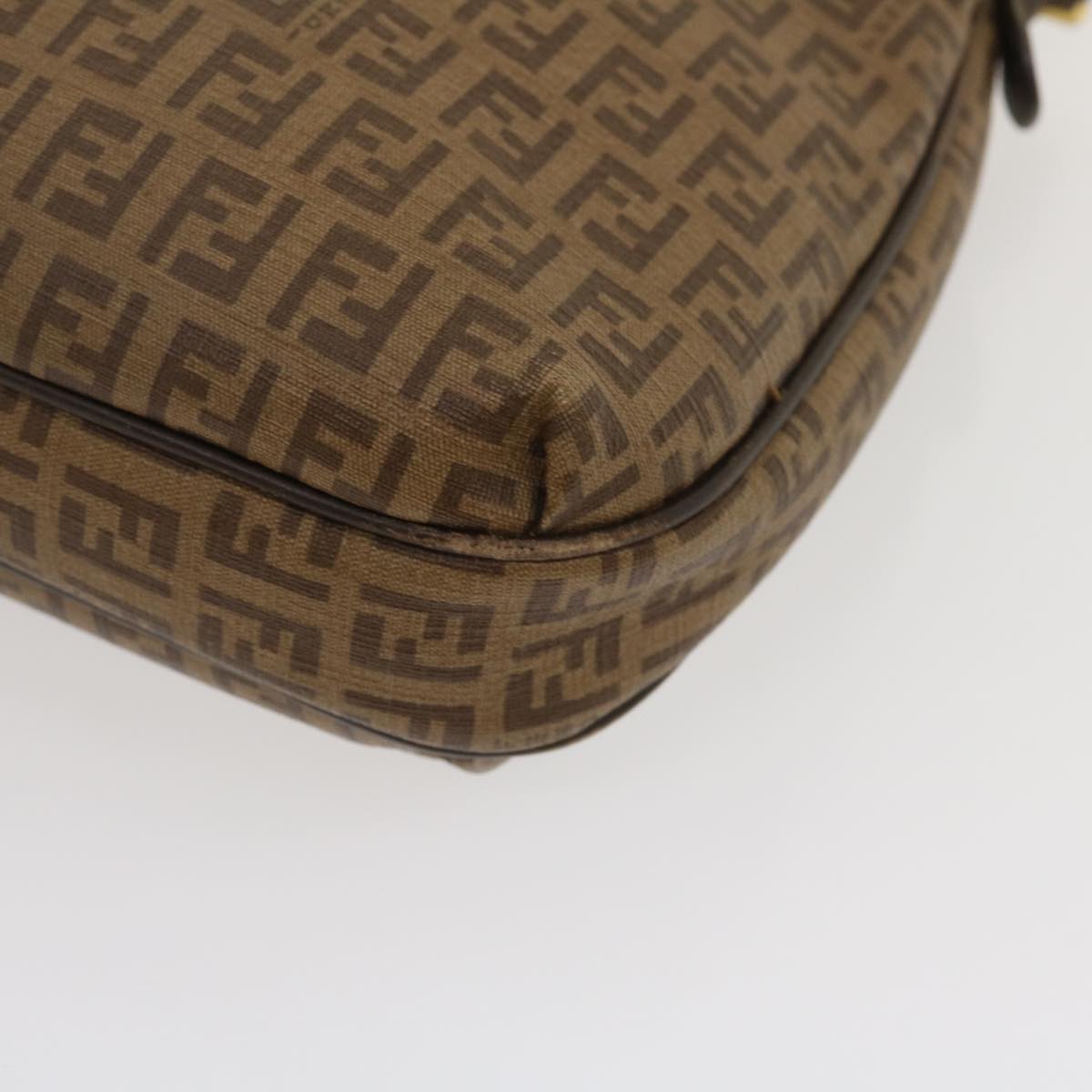FENDI Zucchino Canvas Shoulder Bag Brown am2491g