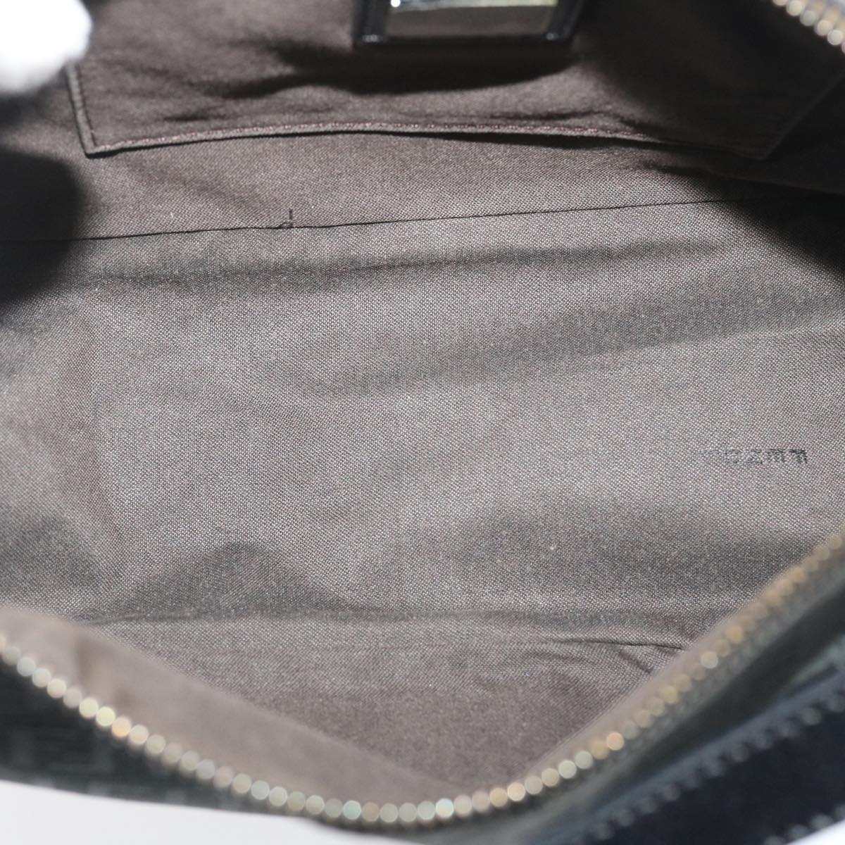 FENDI Zucchino Canvas Shoulder Bag Black am2528g